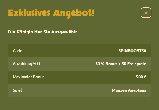 Details zum Exclusive Deal Bonus im BetCleo Casino