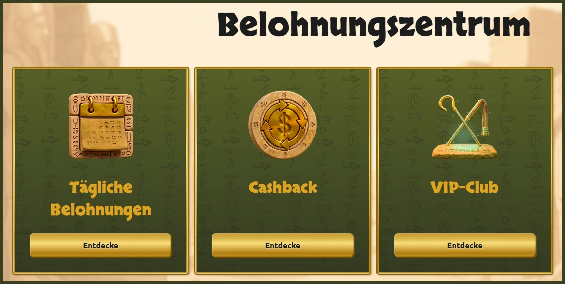 Belohnungszentrum mit täglichen Belohnungen, Cashback und VIP-Club im BetCleo Casino